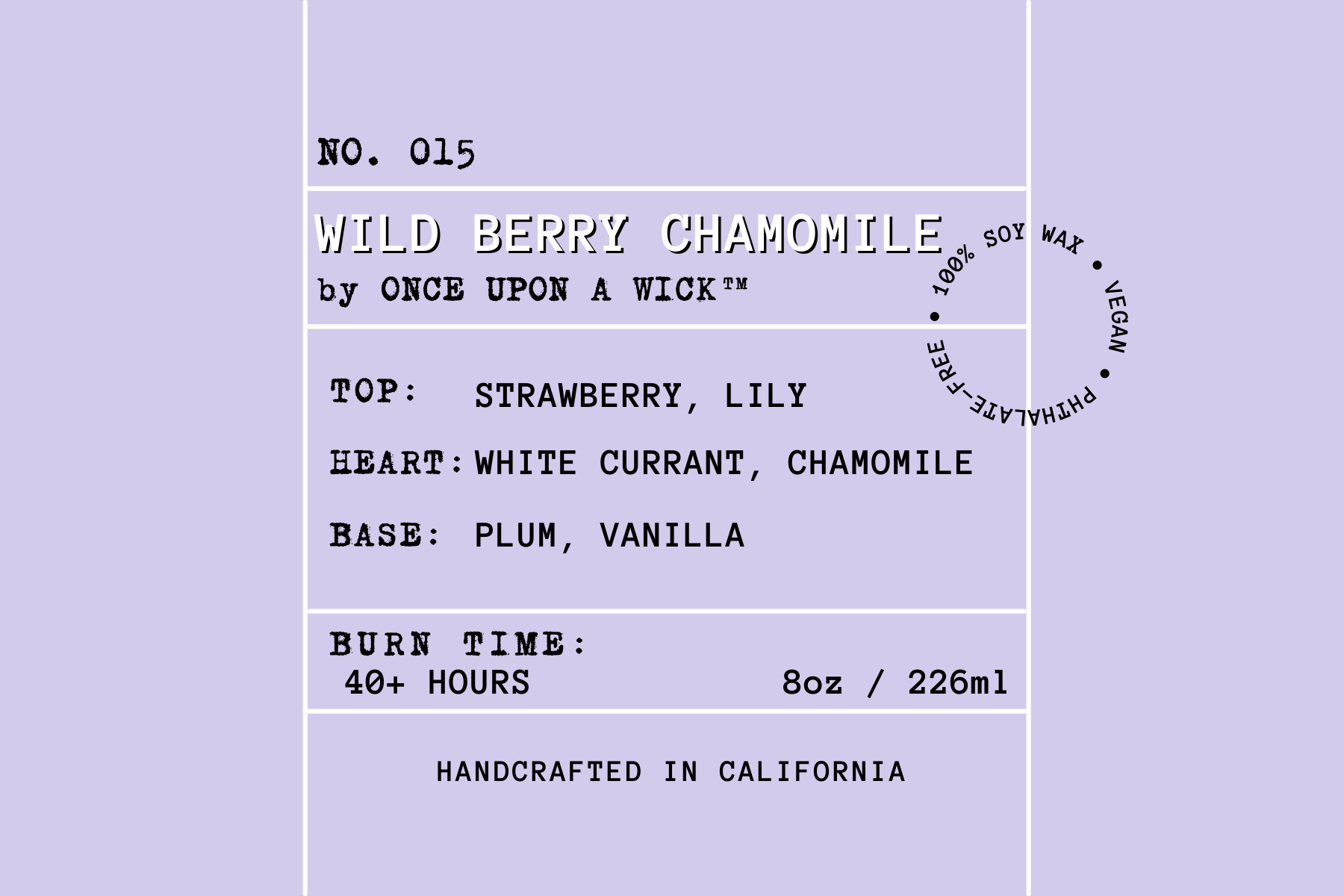 No. 015 | Wild Berry Chamomile ✦ Summer Collection