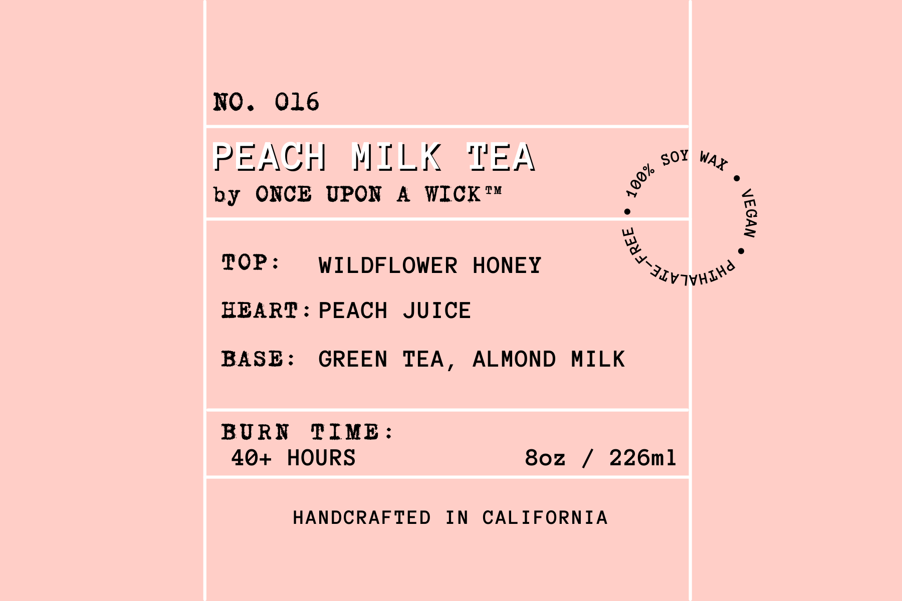 No. 016 | Peach Milk Tea ✦ Summer Collection